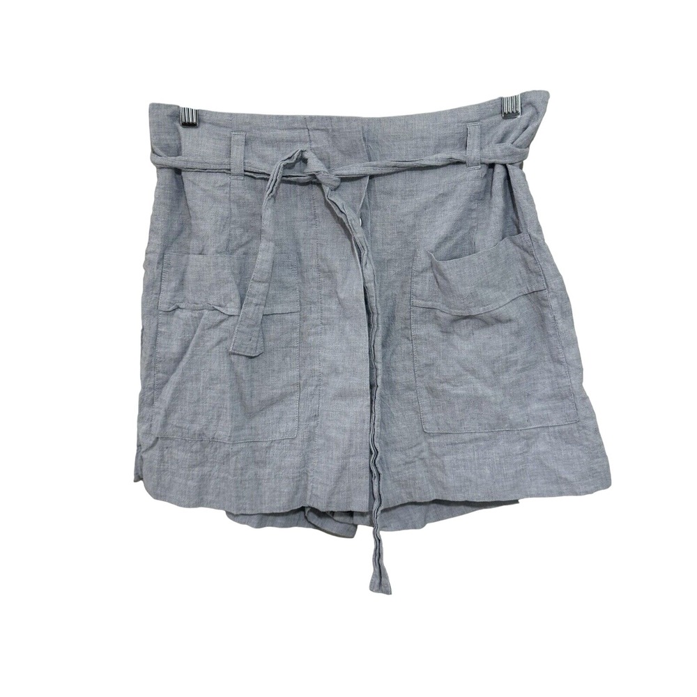 Cabi Gray Cotton Paperbag Waist Shorts with Tie Belt Style 5181 Womens Medium